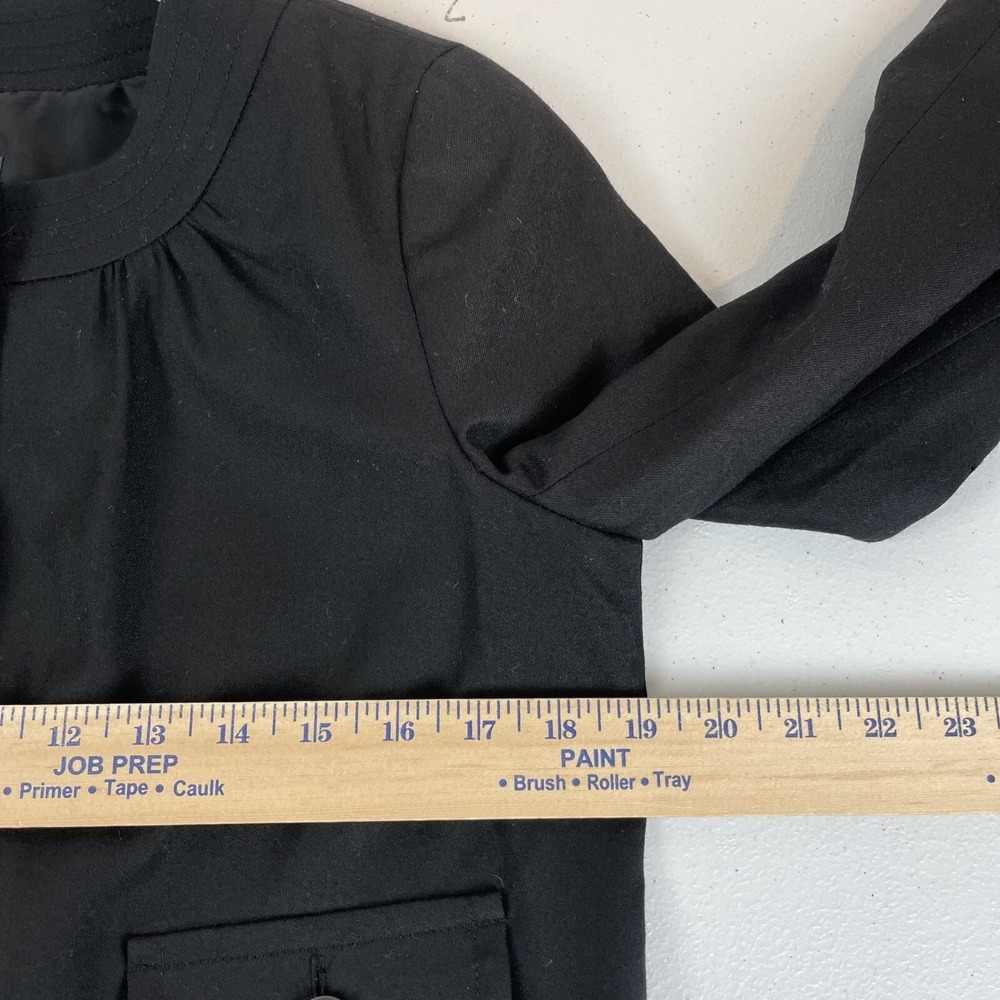 J Crew Jacket Women's Size 4 Black Henley Neck Wool Lined Office Career Short‎ - Picture 6 of 10
